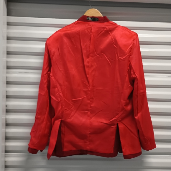 New Geek Lightning Red Single Button Dual Vent Blazer Sportcoat Size Large - Picture 7 of 14